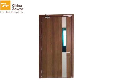 China Walnut Wood Grain Finish Fire Safety Door 16/18 Gal Steel Sheet Swing Opening Type for sale