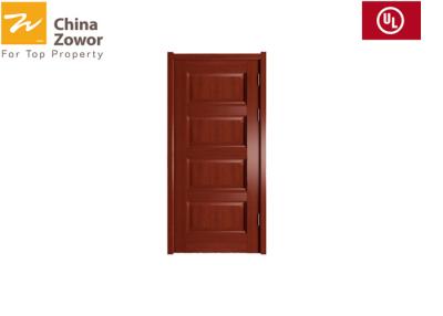China 60 mins Black Walnut Veneer Finished Single Leaf Solid Wood Fire Rated Doors For Hotel for sale