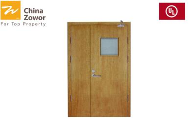 China BS Standard Unequal Leaf 1 Hour Rated Fireproof Wooden Doors/ Perlite Board Filler for sale