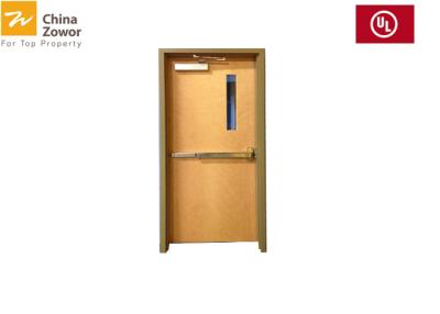 China Galvanized Steel Single Leaf 45 mm FD60 Fire Door With Vision Panel / 60 min Fire Rating for sale