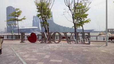 China Stainless Steel Letters Outdoor Metal Sculpture Painted Finish As Urban Theater Decoration for sale