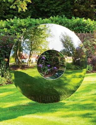 Chine Sculpture en cercle d'acier inoxydable comme décor de pelouse, grande sculpture extérieure merveilleuse à vendre