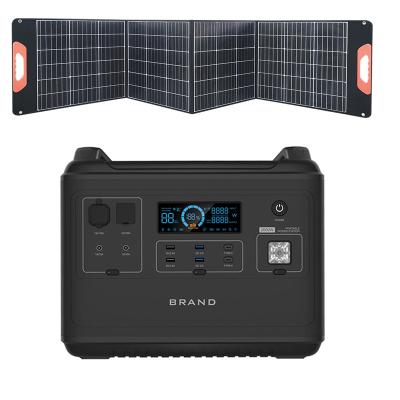 China Rechargeable AC 110V solar generator 2000w with solar panel factory OEM for sale