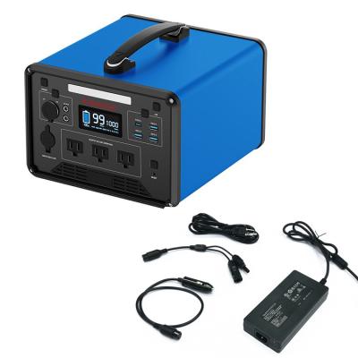 China Aluminum RV Powerstation Camping 1000 Watt , 1280Wh Rechargeable AC DC Power Supply for sale
