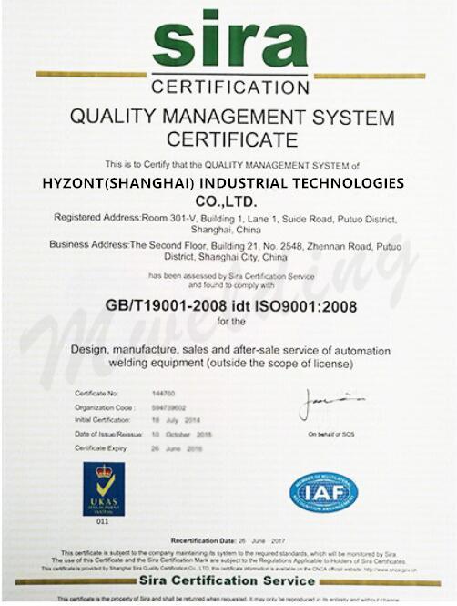 ISO Certificate - Hyzont(Shanghai) Industrial Technologies Co.,Ltd.