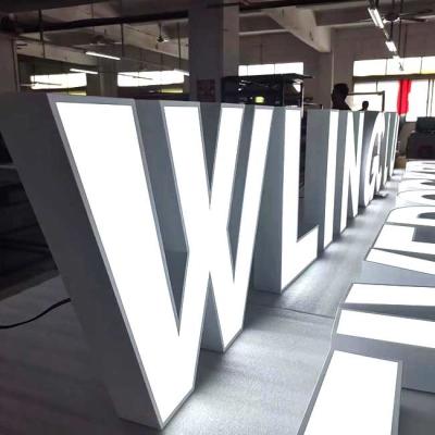 China White Color Stainless Steel Return Channel Letter Sign Acrylic Surface Frontlit for sale