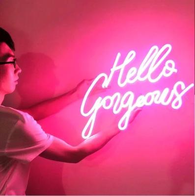 China Soft Silicone Led Neon Sign Home Decoration Pink Neon Letter Lights for sale