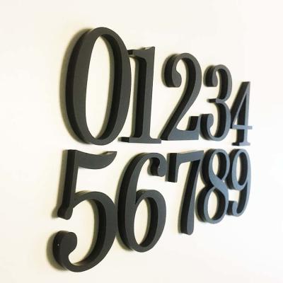 China Black Matte Acrylic House Number Plaques Signs Recyclable OEM ODM for sale