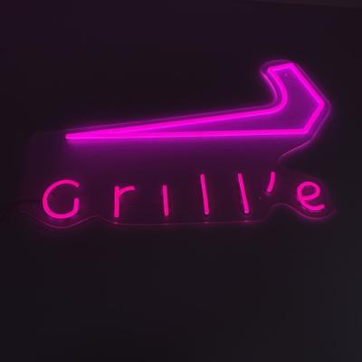 China Outdoor Pink Shop Grill Neon Sign Personalize Business Advertising for sale