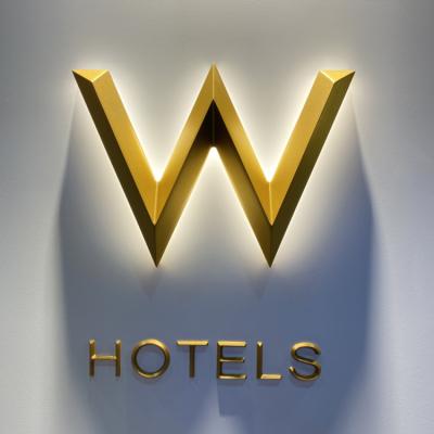 China Stainless Steel Hotel Building Sign Acrylic Led Illuminated Channel Letters for sale