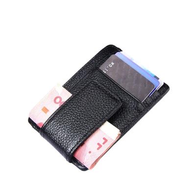 China EN17 Faux Vegan PU Card Holder Slim Genuine Leather RFID Blocking 11x7.7x0.4CM for sale