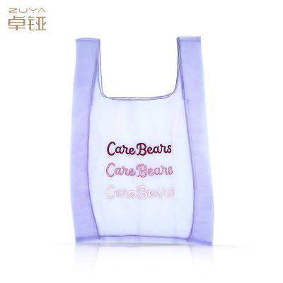 China RPET Sublimation Print Reusable Folding Shopping Bags Recycle Grocery 35x37.5CM for sale
