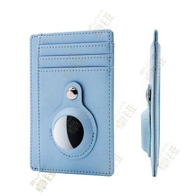 China Custom Minimalist PU Leather Rfid Wallet Case Men'S Card Holder With Airtag Holder for sale