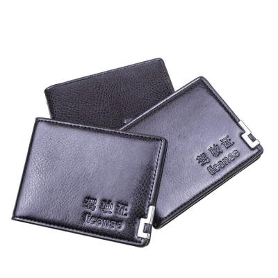 China Slim PU Leather Driving Licence Card Holder Vintage With ID Window for sale