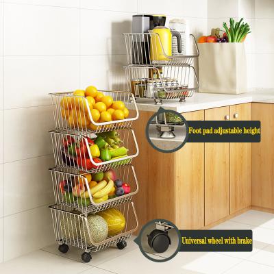 China Kitchen Fruit And Vegetable Storage Rack 304 Stainless Steel Material for sale