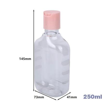 China 73*41*145MM 250ML Eco PET Square Transparent Lotion Bottles Reusable Plastic Containers for Home Organization for sale