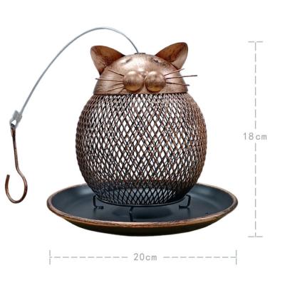 China Classical Punch Press Stamping All Metal Bird Feeder Bronze Colored for sale