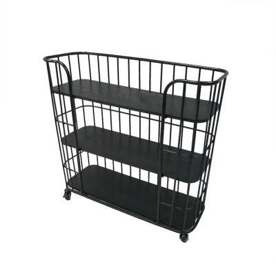 China Powder Coated 13L Metal Storage Trolley On Wheels Classical Design for sale