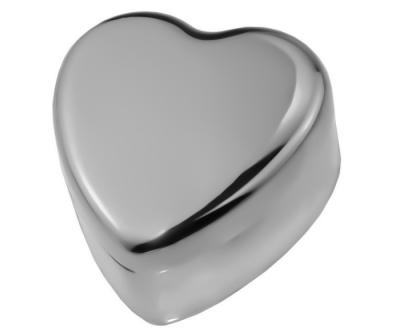 Chine Boîte à bijoux en alliage de zinc de électrodéposition argentée de coeur d'articles de ménage en métal de PVD antirouille à vendre