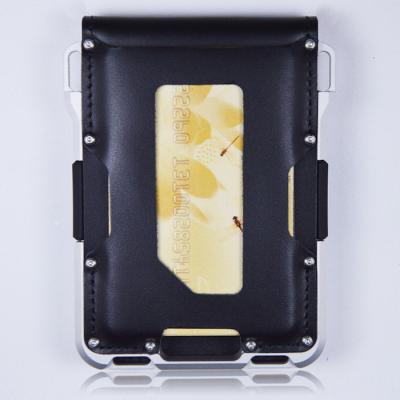 China el oxidar de aluminio del ánodo de la cartera de la tarjeta de la aleta de cuero de 101m m en venta