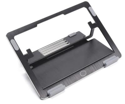 China Portable Aluminum Laptop Tray Brushed Finishing Foldable Laptop Stand for sale