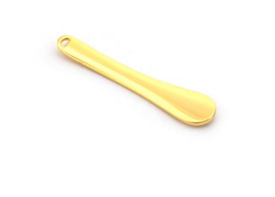 China Custom Metal Die Casting Gold Plated Zinc Alloy Face Cream Makeup Spoon Stamping Etching à venda