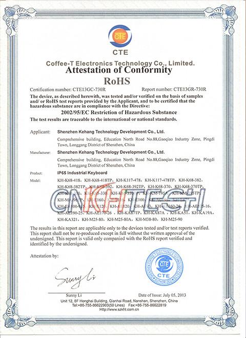 RoHS - SZ Kehang Technology Development Co., Ltd.