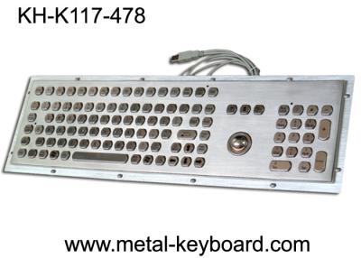China Teclado de computador industrial de aço inoxidável com Trackball, teclado de prova da poeira à venda