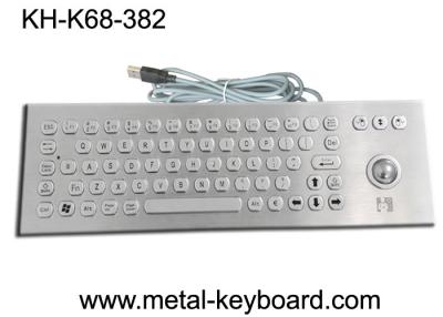 China Rugged Vandal resistant metal keyboard with trackball , PS / 2 connector for sale
