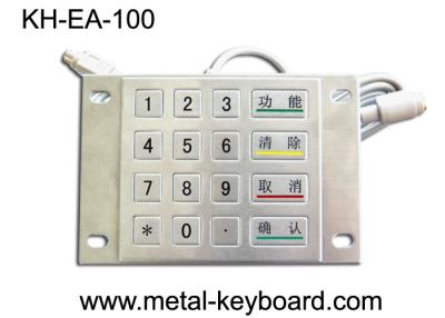 China Vandal Proof Stainless Steel Kiosk Numeric Keypad for PC with 16 Keys for sale