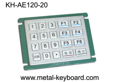 China IP65 Rated Water - proof Metal Numeric Digital Keypad in 5x4 Matrix 20 Keys for sale