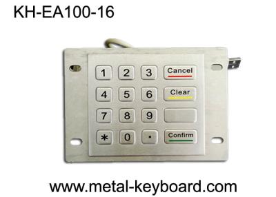 China USB Port Industrial SS Metal Keypad / stainless steel keypad 16 Flat Key for sale