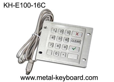 China Water Resistant Metal Keypad , PS /2 Interface stainless steel keypad 16 Keys for sale