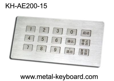 China 15 Keys Stainless steel Metal Kiosk Keyboard Customizable Numeric Keypad  By 3 x 5 Layout for sale