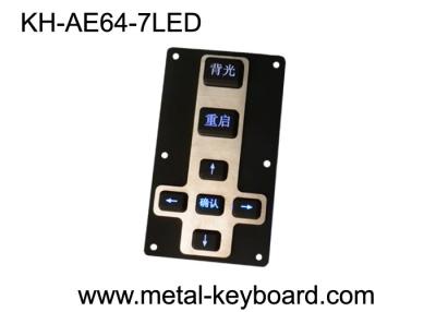 China Backlit Waterproof Silicon Rubber 7 Keys Metal Kiosk Keyboard / Keypad with Metal Panel mount for sale