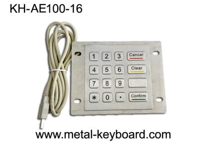 China Dustproof USB Port Industrial Stainless Steel Keypad Metal With 16 Flat Keys for sale
