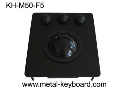 China USB Port Black Metal Panel Industrial Trackball Mouse with 50MM Resin Ball for sale