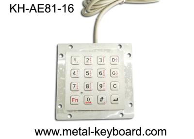China Anti - vandal Metal Kiosk Keyboard  IP65 , 16 key weatherproof keypad for sale