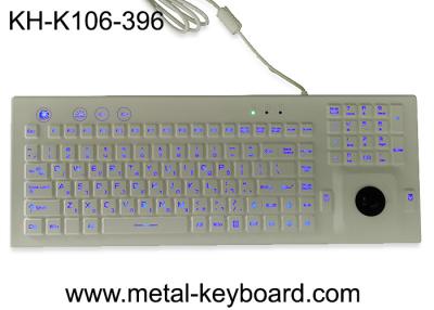 China PS2 Rubber Industrial Silicone Keyboard Ruggedized Backlight With Trackball Mouse for sale