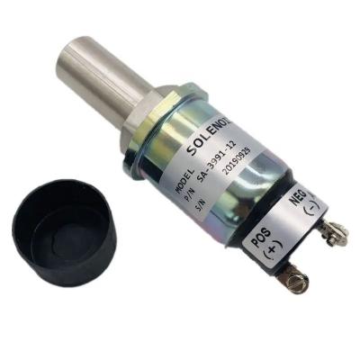 China Fuel Shutoff Solenoid Excavator Electric Parts Flameout Stop Solenoid Valve SA-3991-12 for sale
