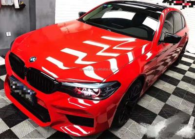 China Trilayer Car Vinyl Wrap Film , Gloss Candy Red Vinyl Wrap polymeric PVC for sale