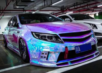 China White Holographic Car Chrome Vinyl Wrap Multiapplication Polymeric PVC for sale