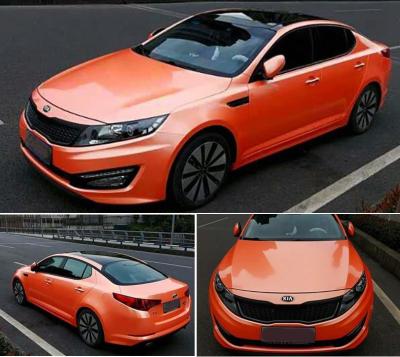 China Macaron Car Vinyl Wrap Film High Glossy Orange Remove Import Glue , 5ftx60ft for sale