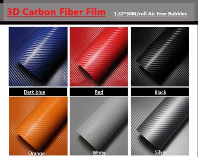 China ROHS aprovou o envoltório do carro da fibra do carbono, etiqueta removível da fibra do carbono 3d à venda