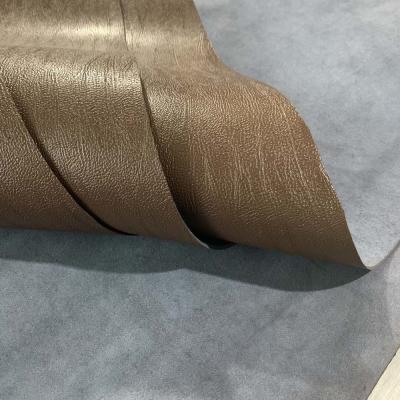 China Width 1.43M Artificial Leather Fabric , Woven Plain Colour Change Leather for sale