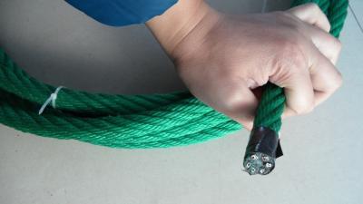 China 16mm Green Combination Playground Ropes MFP And Galvanised Steel for sale