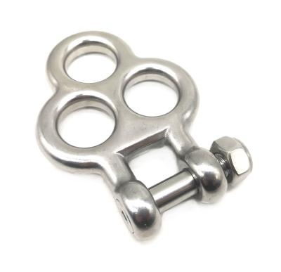 China Stainless Steel 304 Triple Eye Shackle  for combination rope for sale
