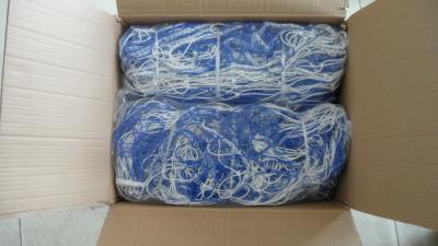 China Knotted  Striped Soccer Net Polyethylene Square 120mm Senior Net for sale