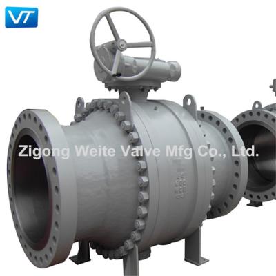 China 36'' WCB Gear Operated Ball Valve Horizontal Installation Class 600 Large Diameter for sale
