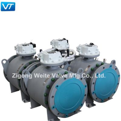 China 16 Inch API 607 Electric Ball Valve 300LB LF2 With Thrust Bearing for sale